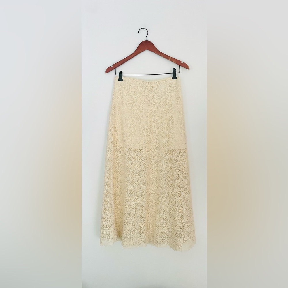 ZARA ECRU GUIPURE LACE
LAYERED A-LINE LONG SKIRT bloggers favourite - Picture 12 of 13